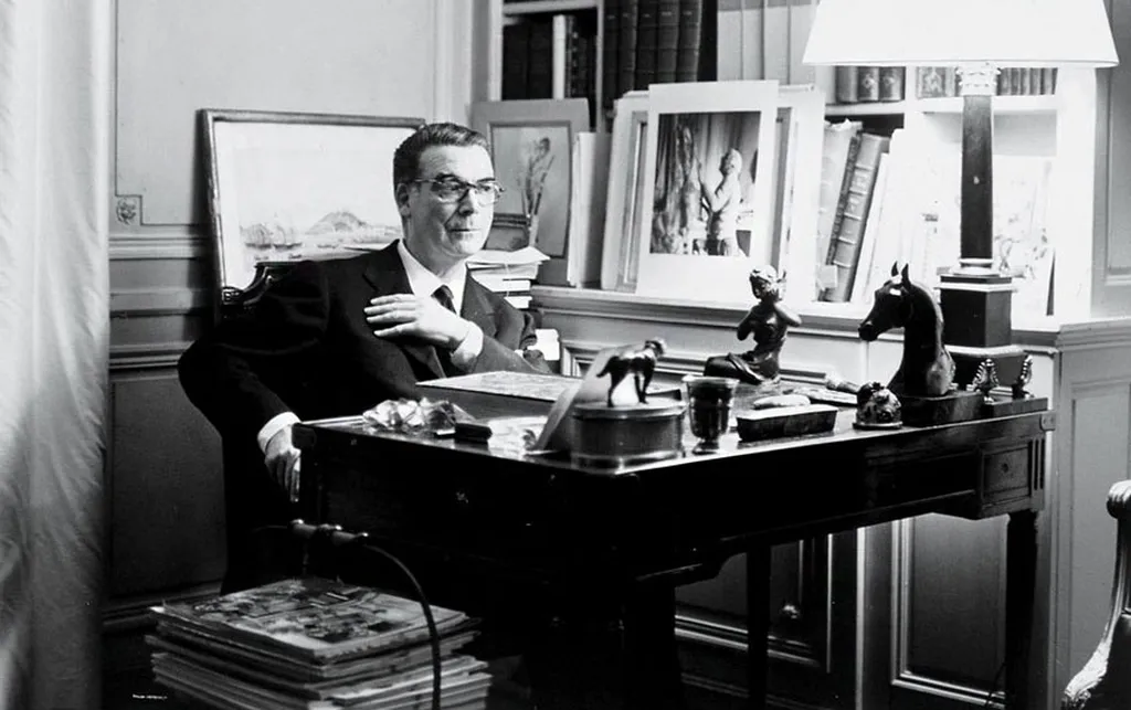 Cristobal Balenciaga in his studio