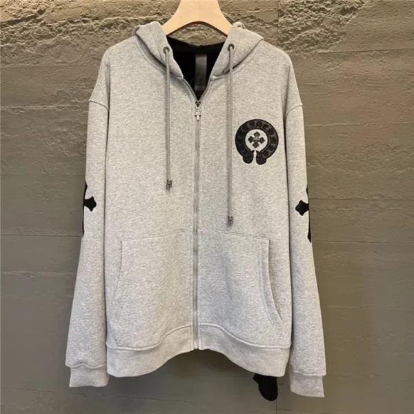 Chrome Hearts Leather fleece coat