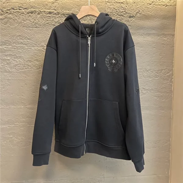 Chrome Hearts Leather fleece coat