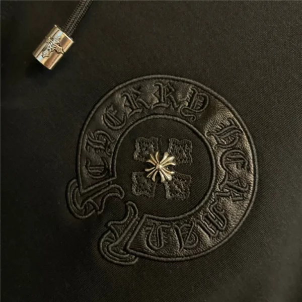 Chrome Hearts Leather fleece coat