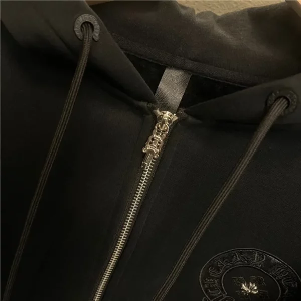 Chrome Hearts Leather fleece coat