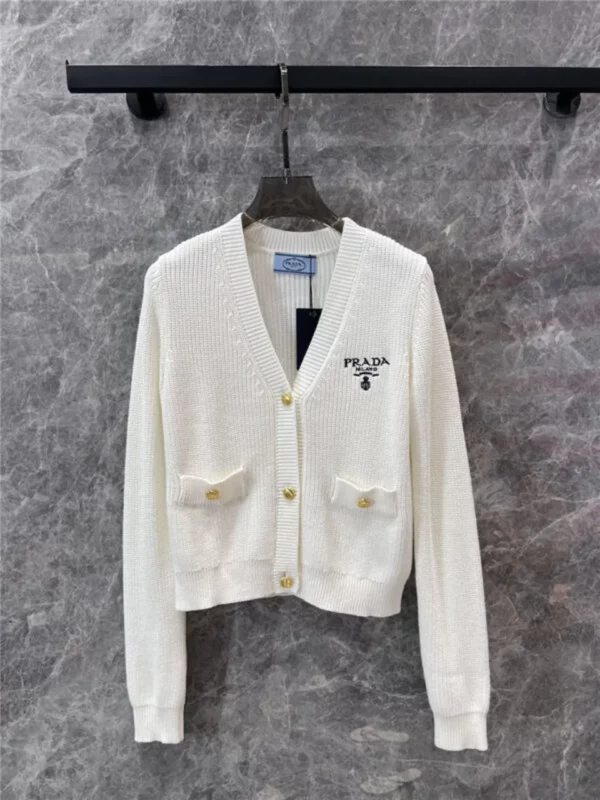 prada v neck knitted cardigan