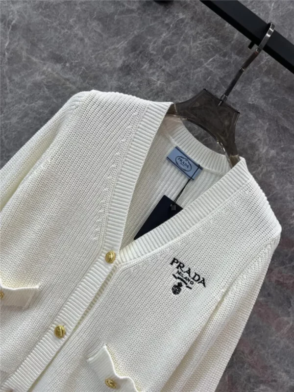 prada v neck knitted cardigan