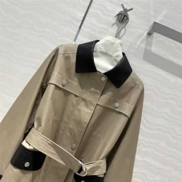 Hermes work pocket mid length trench coat