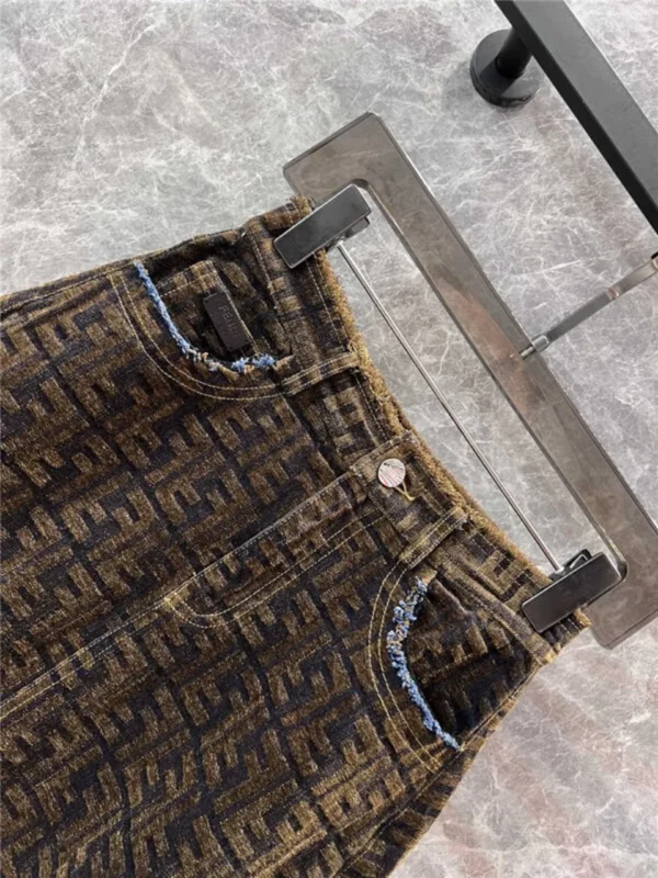 Fendi high waist A line denim skirt