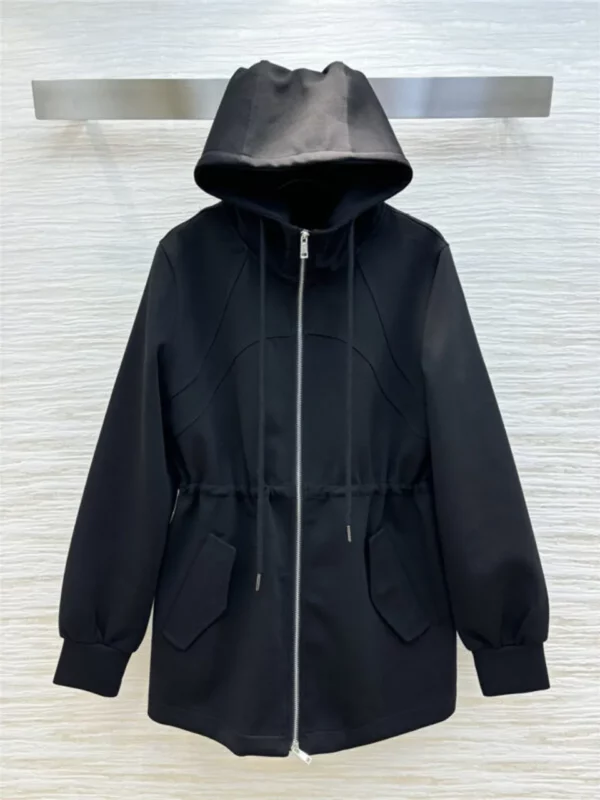 prada hooded drawstring trench coat