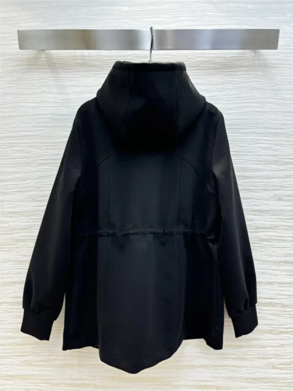 prada hooded drawstring trench coat