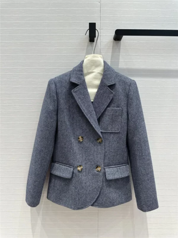 loewe haze blue herringbone suit jacket