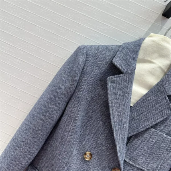 loewe haze blue herringbone suit jacket