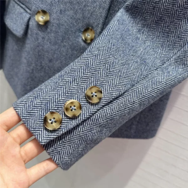 loewe haze blue herringbone suit jacket