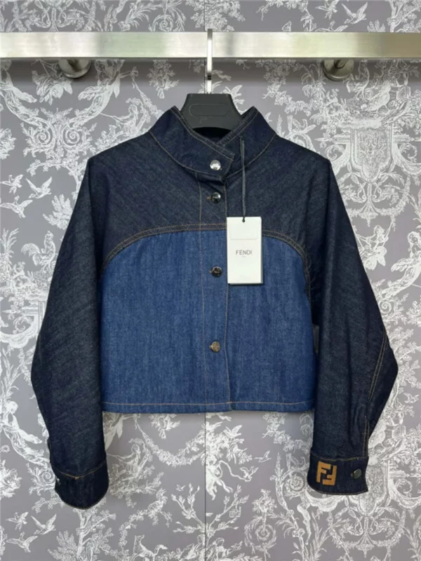 Fendi denim stand collar jacket