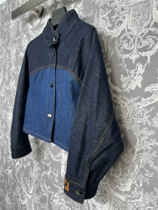 Fendi denim stand collar jacket