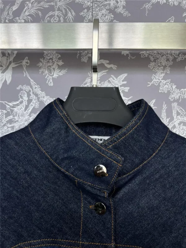 Fendi denim stand collar jacket