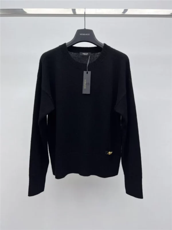 Versace gold button crew neck sweater