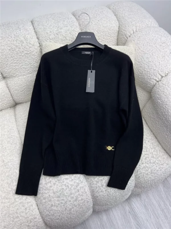 Versace gold button crew neck sweater