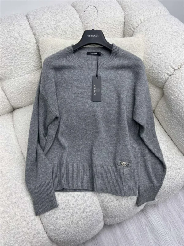 Versace gold button crew neck sweater