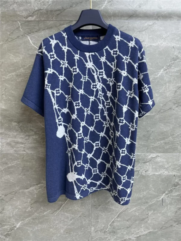 louis vuitton LV fishnet jacquard short sleeved - Replica Louis Vuitton