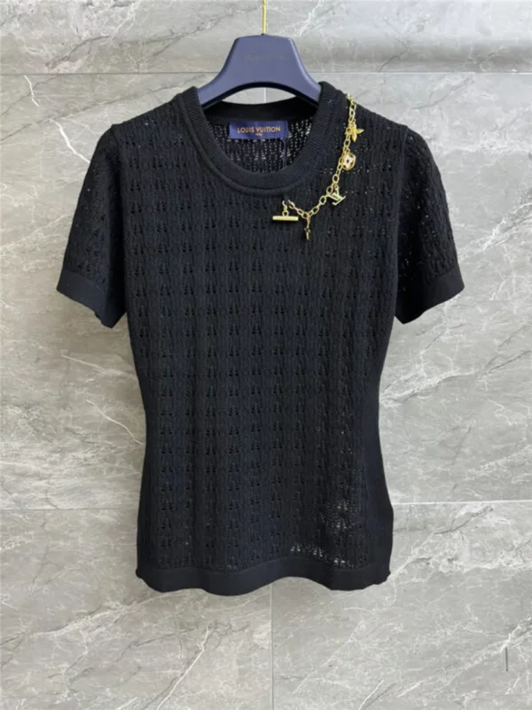 louis vuitton LV hollow knit short sleeved - Replica Louis Vuitton