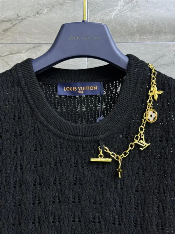 louis vuitton LV hollow knit short sleeved - Replica Louis Vuitton