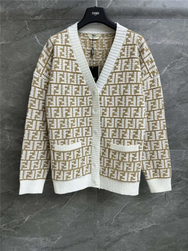 Fendi letter jacquard cardigan