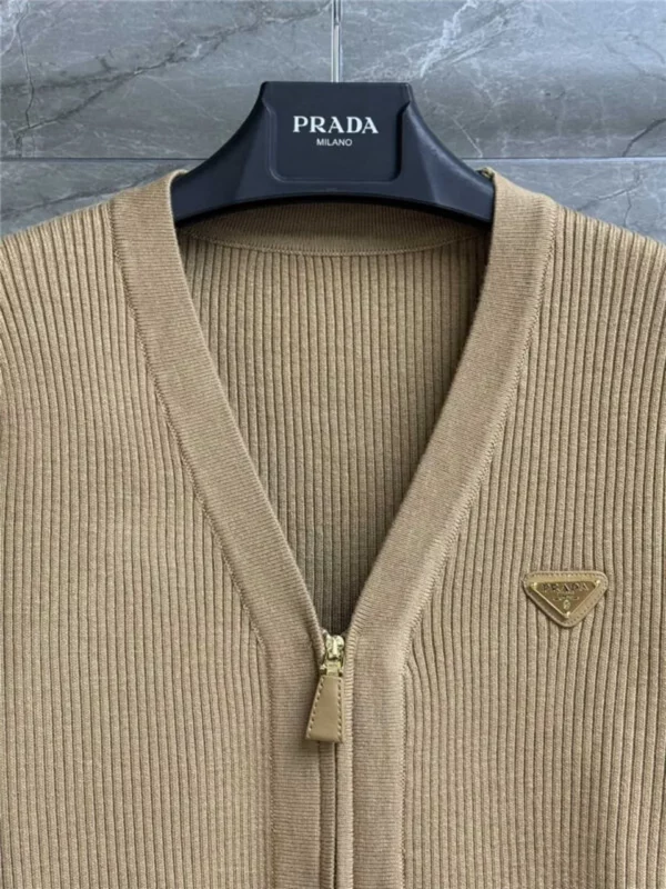 prada zipper knitted cardigan