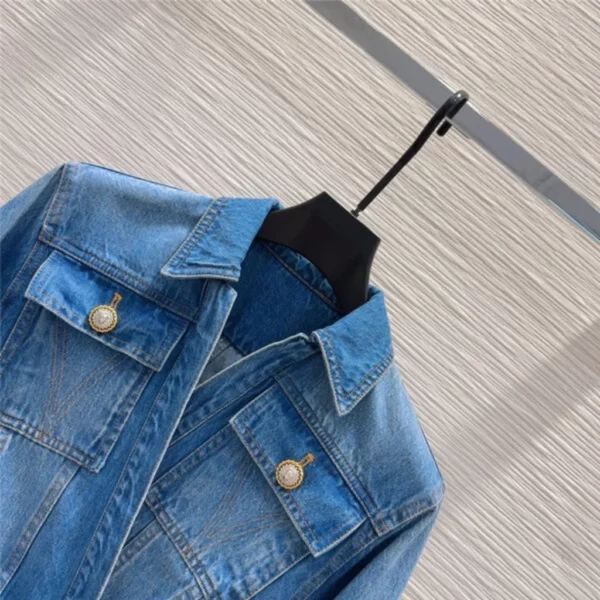 Balmain long sleeve denim short jacket