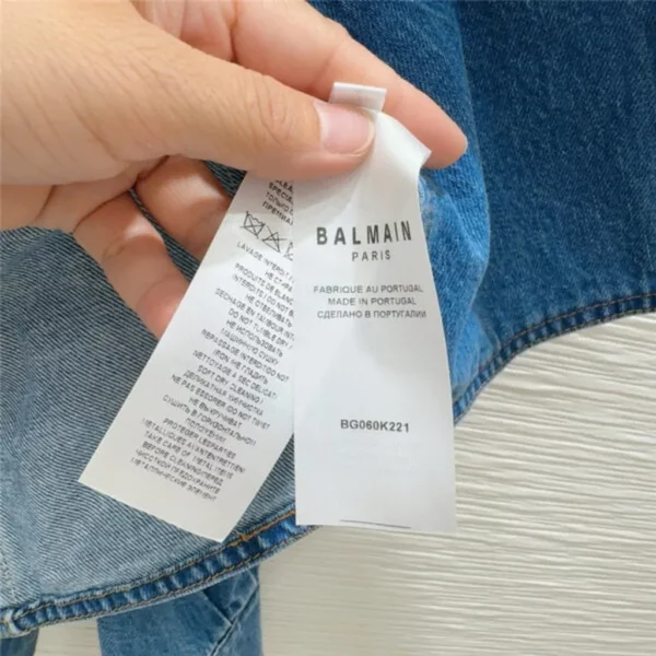 Balmain long sleeve denim short jacket