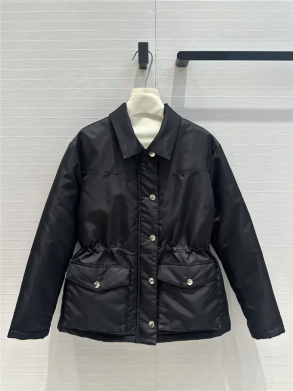 Prada lapel double pocket down jacket