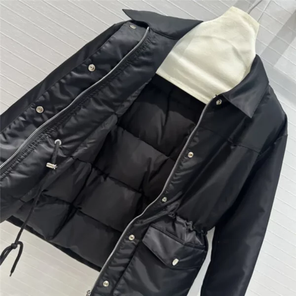 Prada lapel double pocket down jacket