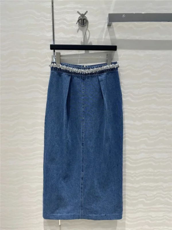 miumiu beaded denim skirt