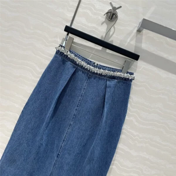 miumiu beaded denim skirt