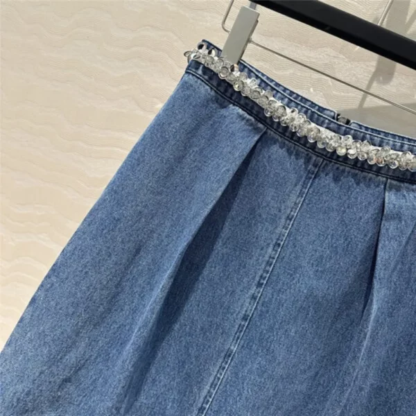 miumiu beaded denim skirt