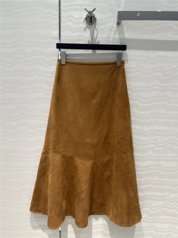 prada suede long skirt