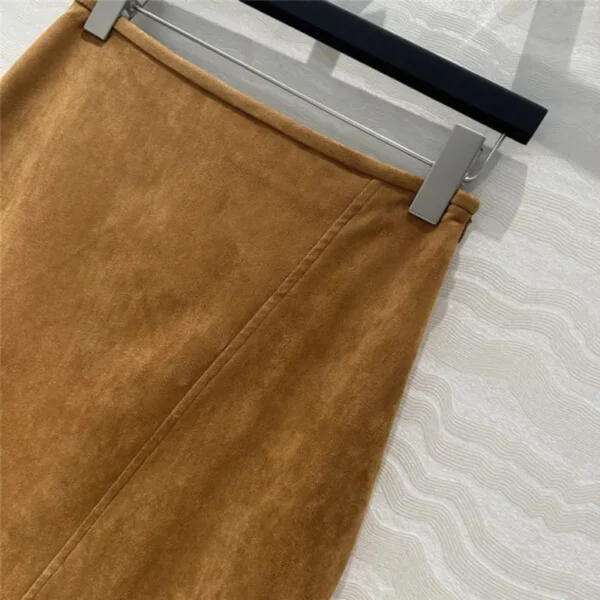 prada suede long skirt