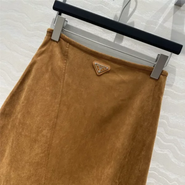 prada suede long skirt