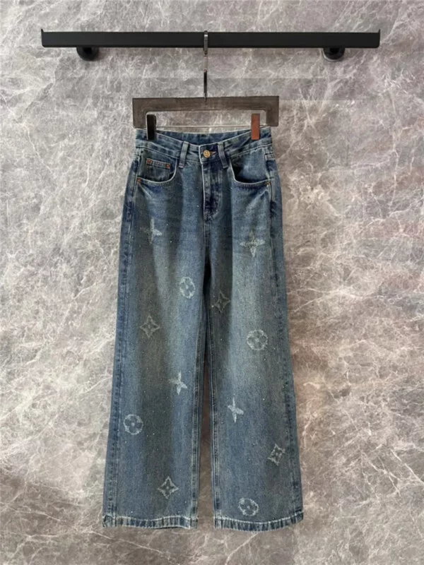 louis vuitton LV rhinestone denim trousers - Replica Louis Vuitton