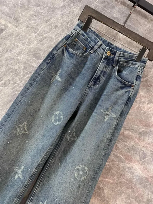 louis vuitton LV rhinestone denim trousers - Replica Louis Vuitton