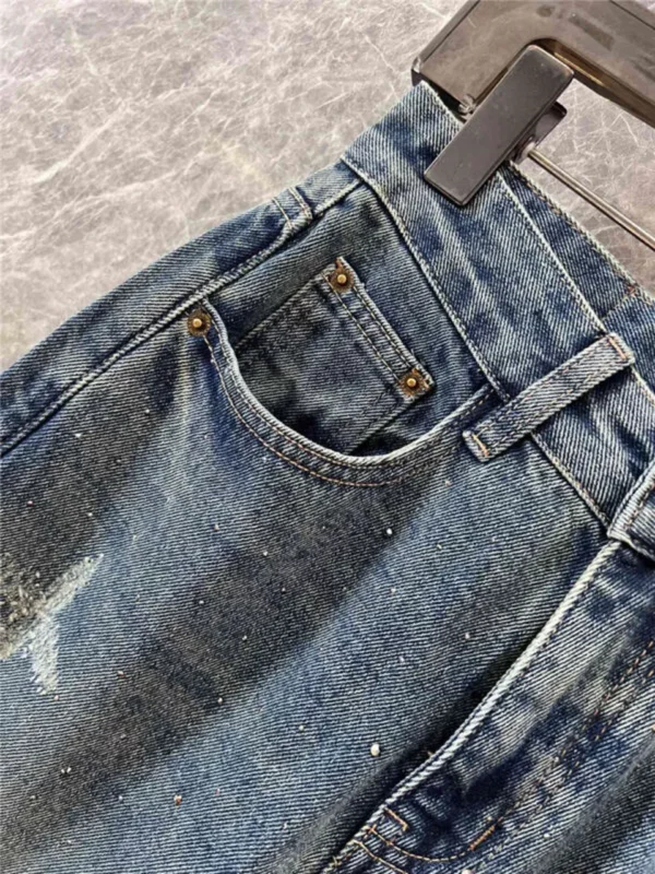 louis vuitton LV rhinestone denim trousers - Replica Louis Vuitton