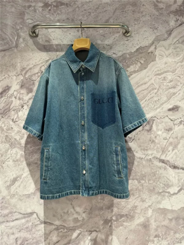 gucci pocket denim shirt - Gucci replica