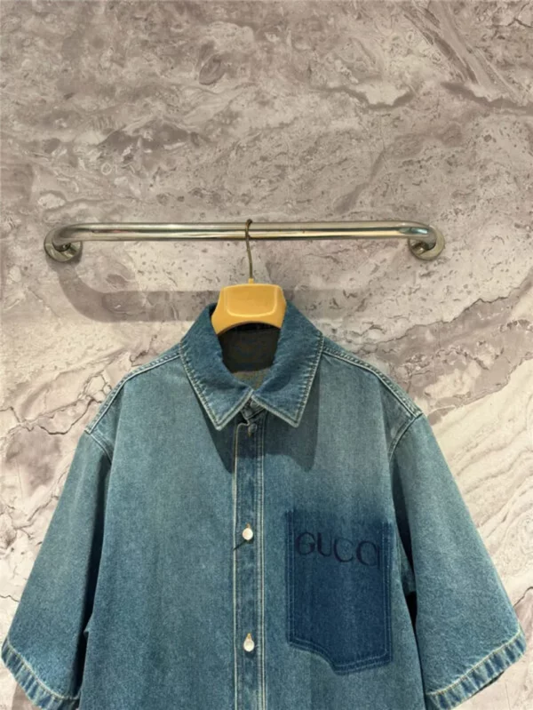 gucci pocket denim shirt - Gucci replica