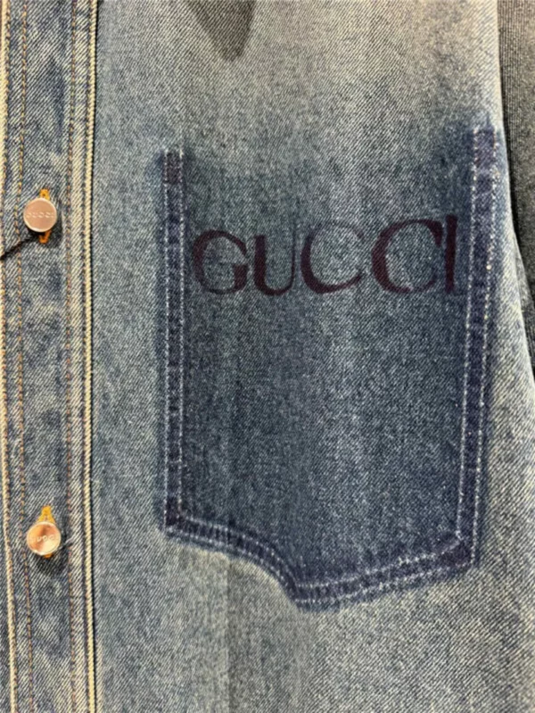 gucci pocket denim shirt - Gucci replica