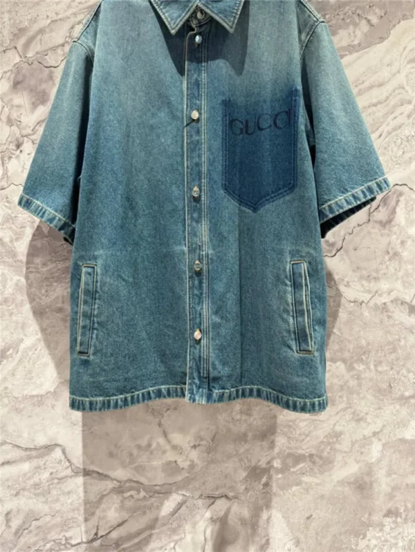 gucci pocket denim shirt - Gucci replica