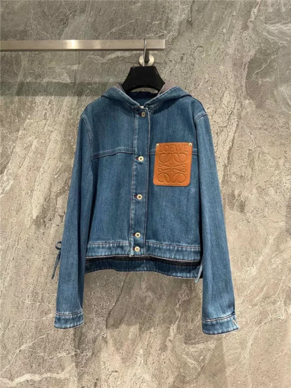 loewe leather denim jacket