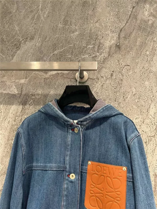 loewe leather denim jacket