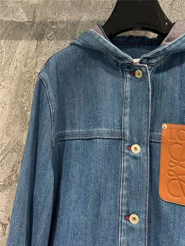 loewe leather denim jacket