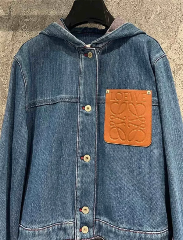 loewe leather denim jacket