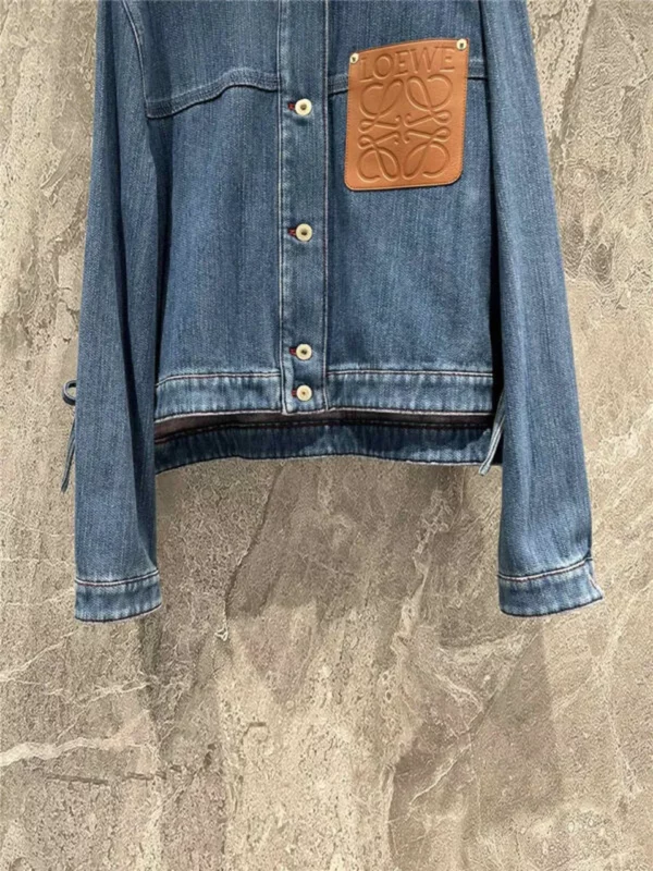 loewe leather denim jacket