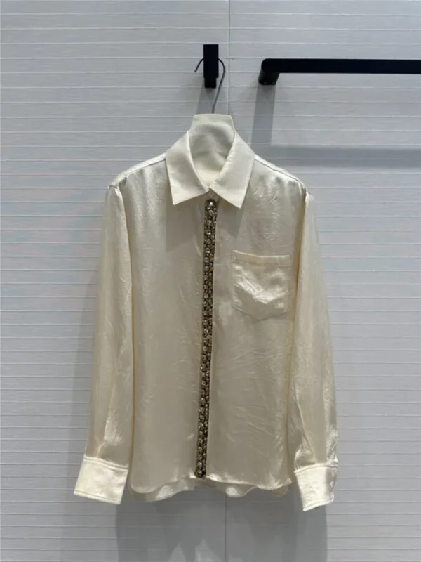 prada beaded diamond collar shirt