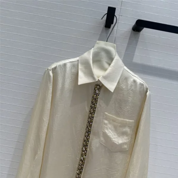 prada beaded diamond collar shirt