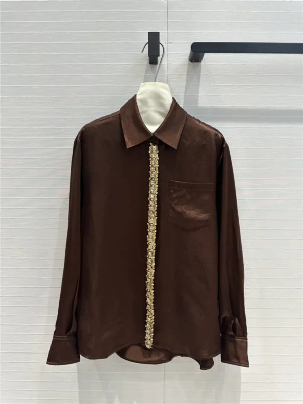 prada beaded diamond collar shirt